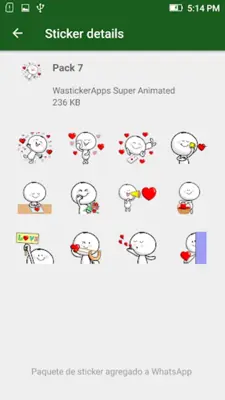 WASticker Love Stickers android App screenshot 0