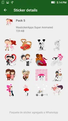 WASticker Love Stickers android App screenshot 1